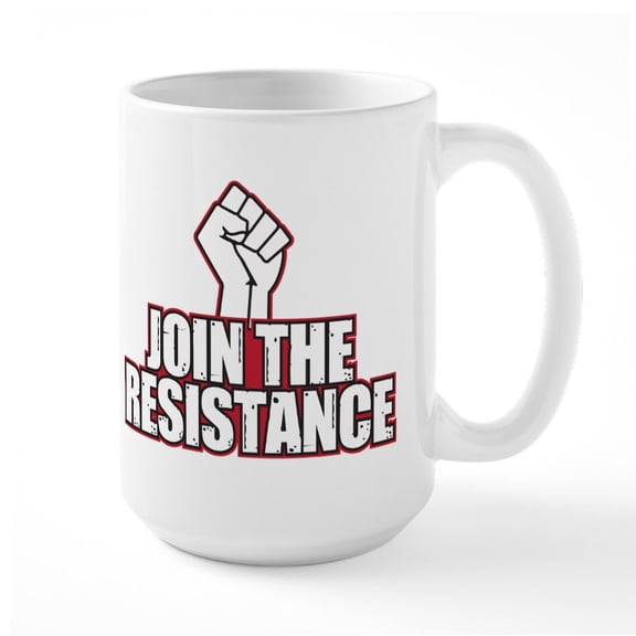 CafePress - Join The Resistance Large Mug - 15 oz Ceramic Large White Novelty Mug