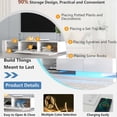 thumbnail image 4 of TV Console Table with Storage Cabinets, RGB LED TV Stand with 31 Modes & Remote Control, Modern Entertainment Center for 75 inch TV, White, 4 of 8