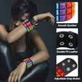 thumbnail image 3 of Uxcell 3 Pcs Pulsera Punk de Cuero 8.7"/22cm Remaches Cuadrados Goth Spike Pulsera Ajustable Cuff Bangle para Fiestas de Halloween Emo Grunge Accesorios, Naranja (Negro), 3 of 6