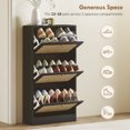 thumbnail image 4 of HOMCOM Armoire de Rangement pour Chaussures en Rotin avec 3 Tiroirs Basculants, 4 of 10