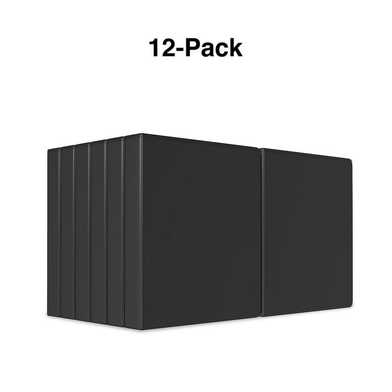 Staples 1-1/2 Simply View Binders with Round Rings Black 12/Pack  23727/21687 