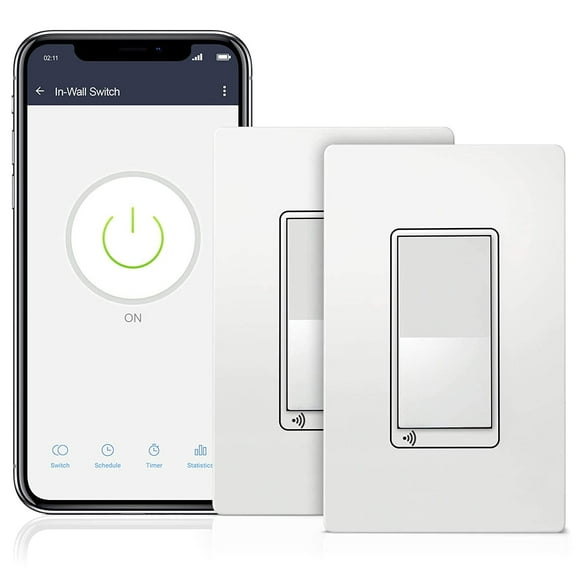 TOPGREENER Wi-Fi Smart Light Switch, UL Listed, NEUTRAL Wire Required, Single Pole or 3-Way, No Hub Required, UL listed, FCC Compliant, TGWF15S, 2 Pack