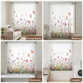 thumbnail image 5 of Wild Flowers Semi Sheer Curtains Drapes for Living Room,Bedroom,French Doors Window 108 Inches Long,Spring Butterfly Watercolor Country Floral Rod Pocket Chiffon Curtain Drapery Voile Draperies Panel, 5 of 8