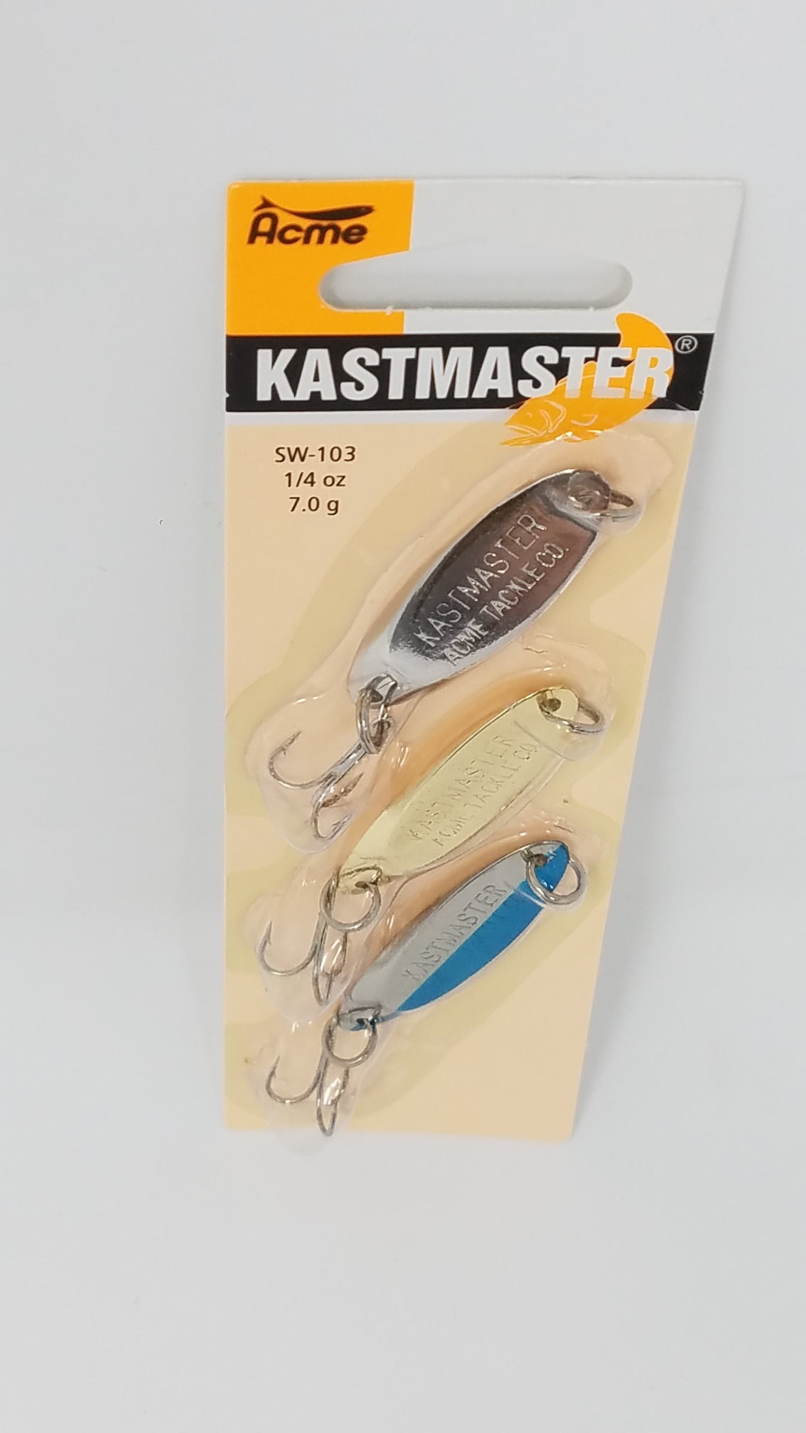 Acme Tackle Kastmaster Fishing Lure Spoons 3PK 1/4 oz. Chrome, Gold, Neon  Blue