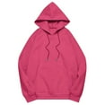 thumbnail image 5 of Women Hoodies Women's Solid Color Drop Shoulder Hoodie Oversized Long Sleeve Crewneck Shirts Fall Winter Outfits Pocket, 5 of 5