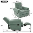 thumbnail image 2 of Harper & Bright Designs Convertible Chaise Lounge Indoor, Chenille Manual Recliner Single Sofa, Accent Chair with Adjustable Backrest for Living Room, Mint Green, 2 of 14