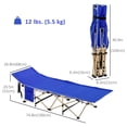 thumbnail image 3 of Outsunny Folding Camping Cot, Portable Sleeping Bed for Travel, Navy Blue, 3 of 10