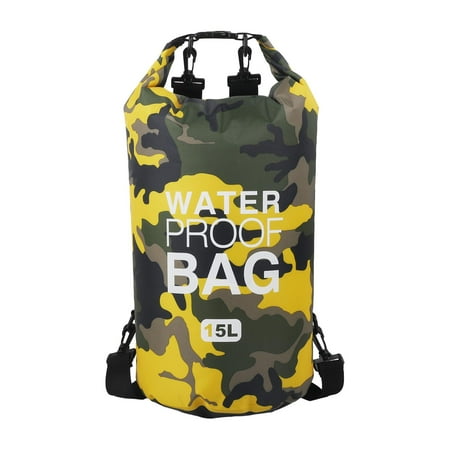 yotijar Dry Bag Roll-up Dry Bag Waterproof Fishing Bag Keeps Tackle Dry Storage 15L Backpack