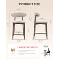 thumbnail image 4 of EOP Barstools Set of 2, Mid Century Counter Height Barstools with Curved Back, Upholstered Kitchen Bar Chairs with Wood Legs for Kitchen Island Dining Room, Beige, 4 of 9
