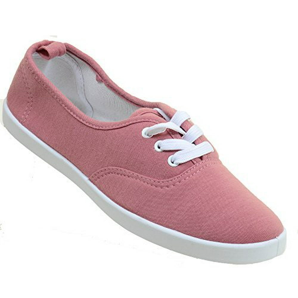 Fourever Funky - Mauve Canvas Lace-Up Fashion Low Top Women's Sneakers ...
