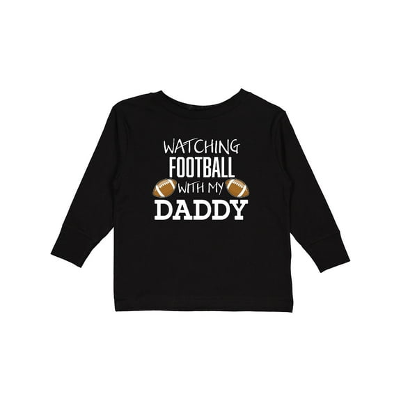 Inktastic Watching Football with my Daddy Boys or Girls Long Sleeve Toddler T-Shirt