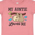 thumbnail image 4 of Inktastic My Auntie Loves Me with Sloth and Hearts Boys or Girls Baby T-Shirt, 4 of 5