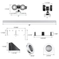 thumbnail image 7 of JUBEST Bypass Sliding Door Hardware 48", Aluminum Bypass Wardrobe Closet Door Hardware Set with Finger Pull Included, Smoothly and Quietly, for 2 Door System, Easy to Install, 7 of 7