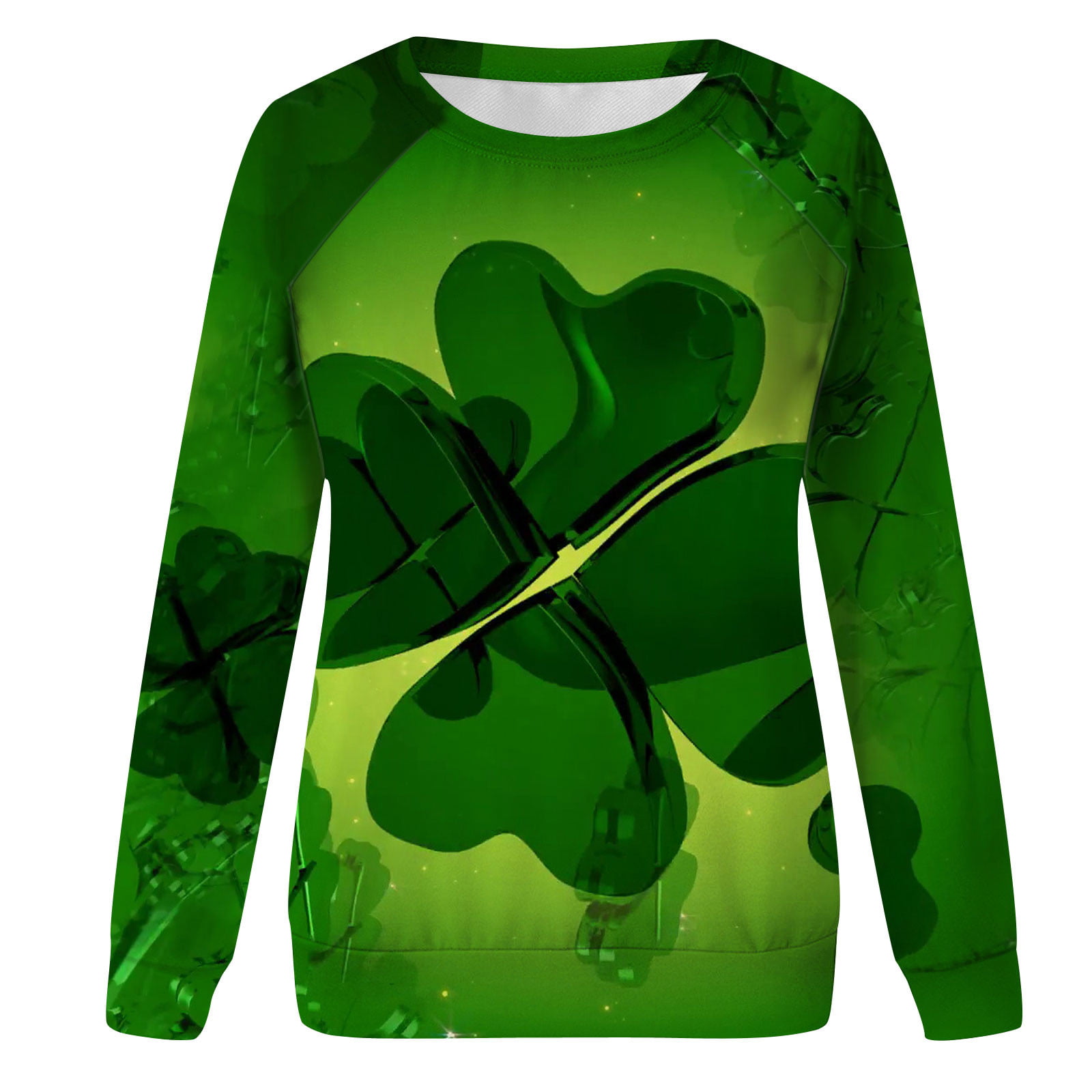 VEKDONE St. Patrick's Day Sweatshirts for Women 2024 Clearance Trendy  Tie-Dye Clover Graphic Pullover Top Casual Long Sleeve Crewneck Loose Fit  Blouse Green S 