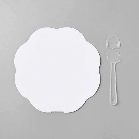 Paper Hand Held Fan Blank Painting Fans for Kids DIY Crafts Flower 260x172x3mm