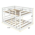 thumbnail image 4 of ARCTICSCORPION Low Bunk Bed,Full Over Full Floor Bunk Bed with Guardrails and 2 Ladders,Solid Wood Bunk Bed Frame with Wood Slats Support for Boys Girls Dorm Bedroom,No Spring Box Required, White, 4 of 7