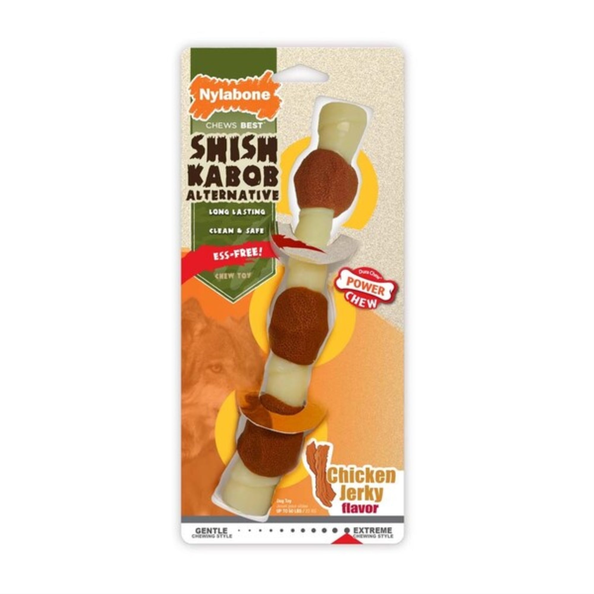 Nylabone Power Chew Shish Kabob Alternative Nylon Chew Toy Chicken Flavor, 1ea/Souper 50 lb - PDS-018214847601