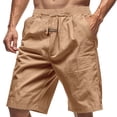 thumbnail image 3 of Men’s Cotton Linen Casual Shorts Beach Vacation Sports Cool Summer Bottoms, 3 of 5