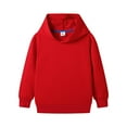 thumbnail image 1 of Zanarzt Chandail à Capuchon pour Garçons, Chandail de Mode pour Enfants, Chandail à Manches Longues, Poche Appliquée de Mode, Haut de Chandail à Capuchon Décontracté Uni, Rouge, 4-5 Ans, 1 of 4