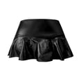 thumbnail image 4 of XIAOCHA Summer Shiny Micro Mini Skirt for Women Solid Leather Ruffle Hem Night Club Skirts, 4 of 4