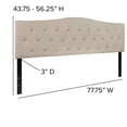 thumbnail image 6 of Emma + Oliver Tufted Upholstered King Size Headboard in Beige Fabric, 6 of 10