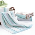 thumbnail image 4 of Pidada 100% Cotton Striped Pattern Hand Towels for Bathroom Set of 4 (Green and Brown), 4 of 8