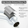 thumbnail image 3 of Diesel Exhaust Elbow Tip, 5" Inlet 7" Outlet Exhaust Pipe Tip Elbow Side Exit Exhaust Tip, Heavy-Duty Steel Chromed Turndown Exhaust Tip for Pickup Trucks Cars, 3 of 7