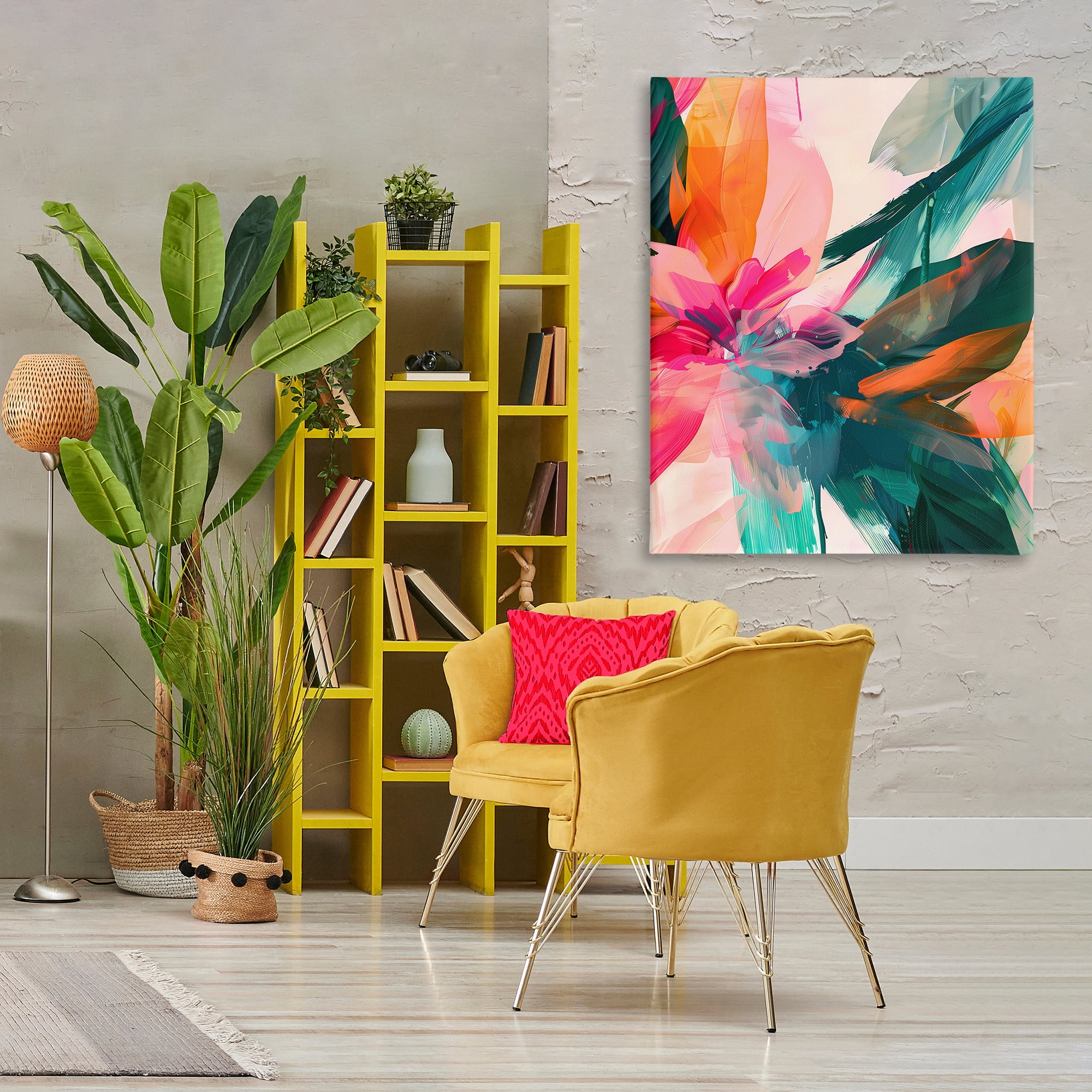 Stupell Industries Streaked Opaque Abstract Abstract Painting Wrapped Canvas Art Print Wall Art, 36 x 48