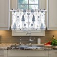 thumbnail image 2 of Yayeee Kitchen Curtains Tier Pair Light Filtering 27"x24" Rod Pocket Short Cafe Window Panel, Cute Snowmen, 2 of 7