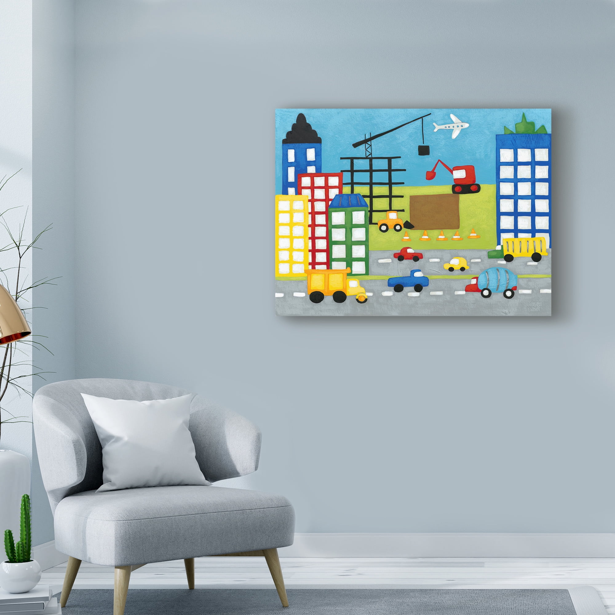 Trademark Fine Art 'Storybook Construction Site' Canvas Art by Chariklia Zarris