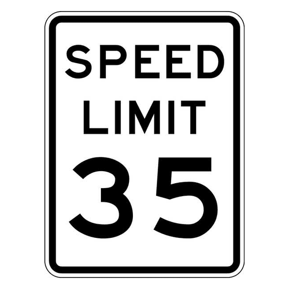 Lyle Speed Limit 35 Traffic Sign,24" x 18" R2-1-35-18HA