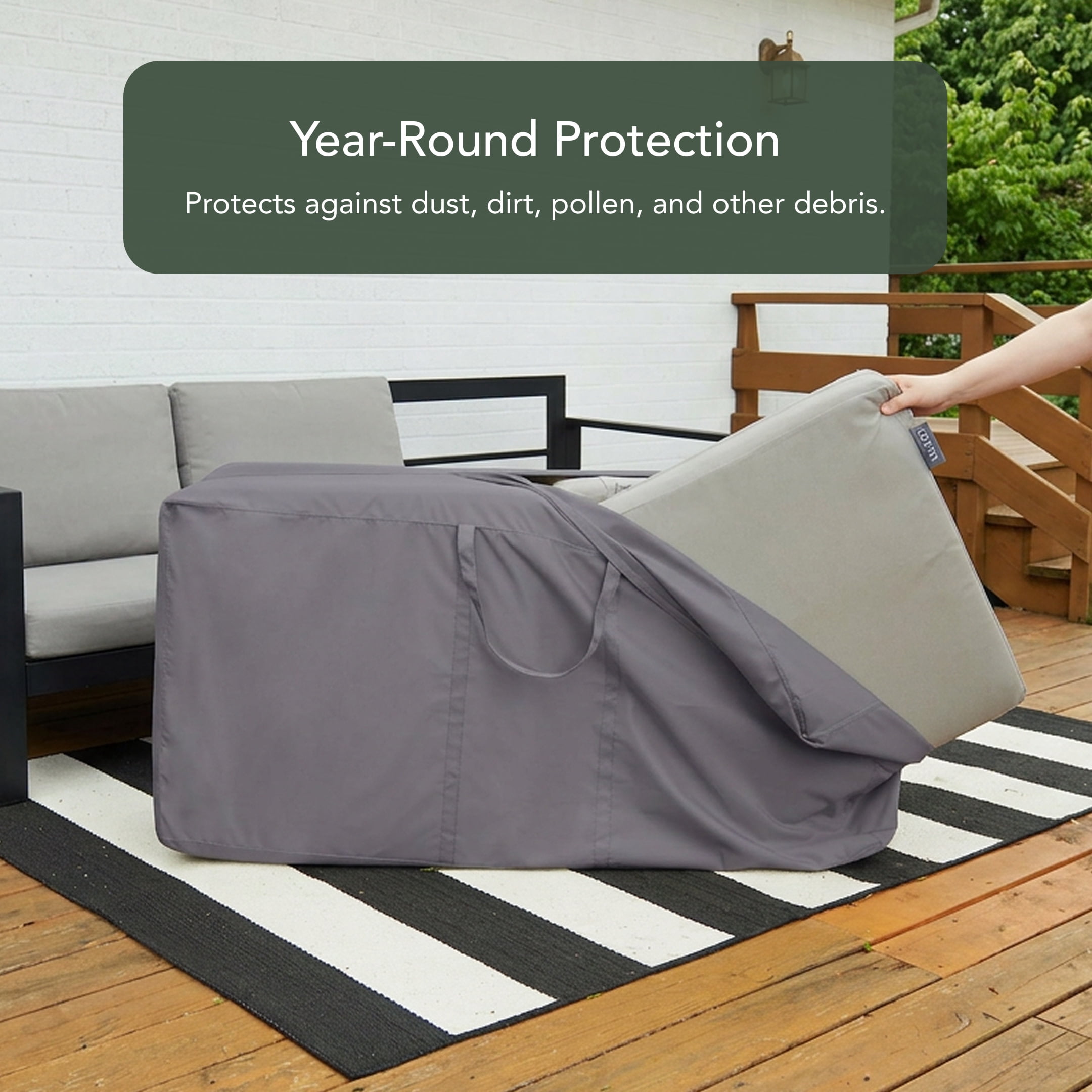 Covermates Outdoor Cushion Storage Bag – Water Resistant, Zippered Organizer with Handles
