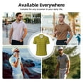 thumbnail image 5 of Goofa Yellow Checkered Plaid Print Mens Polo Shirts Quick Dry Short Sleeve Golf T Shirt Performance Moisture Wicking Casual Workout-Large, 5 of 6