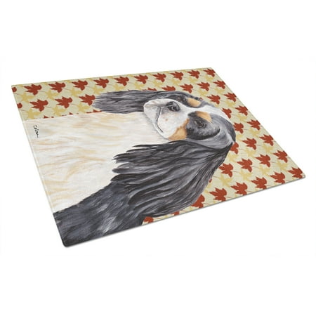 

Carolines Treasures SC9231LCB Cavalier Spaniel Fall Leaves Portrait Glass Cutting Board Large 12H x 16W multicolor