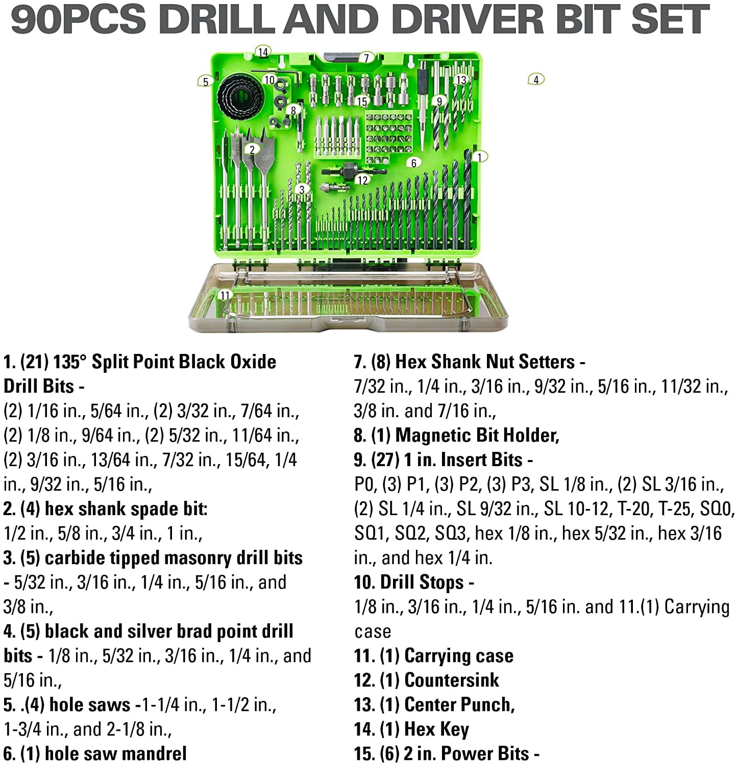 Greenworks 90 Piece Impact Rated Drilling and Driving Set 3511002