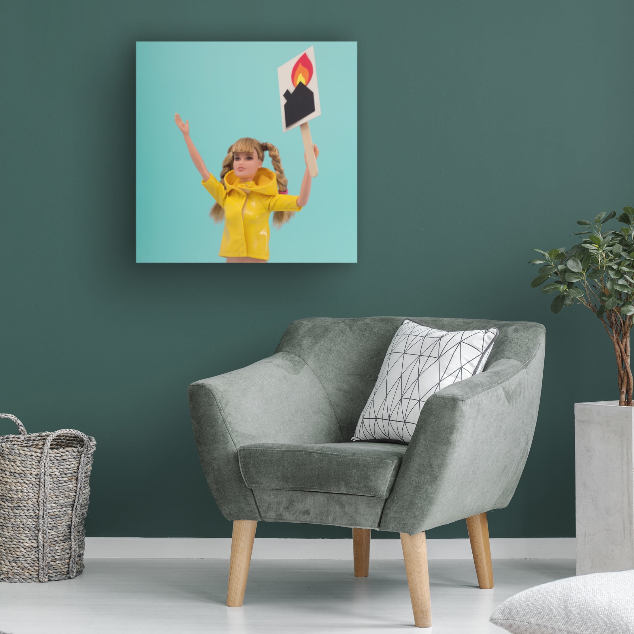Canvas Wall Art - Julia Ramiro 'Greta' Wall Art for Living Room, Bedroom, or Office Décor by Trademark Fine Art - 14 x 14 Inches
