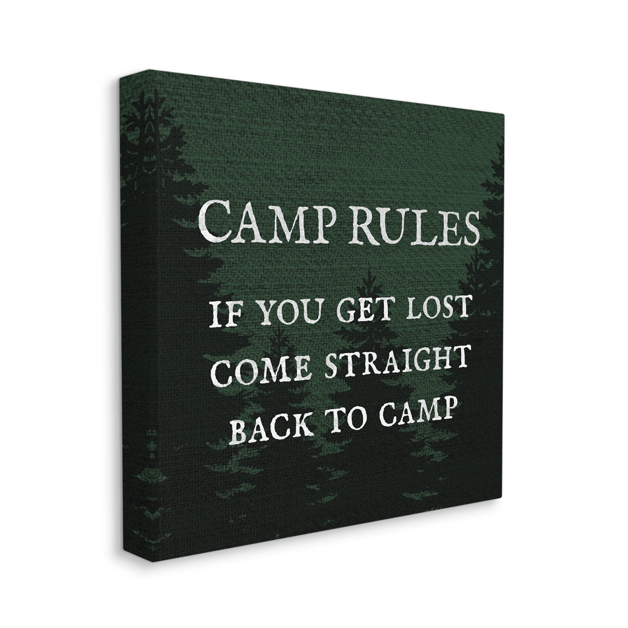 Camp Rules If You Get Lost Funny Typography Graphic Art Gallery Wrapped Canvas Print Wall Art