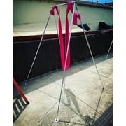HECASA Yoga Aerial Rig Bracket with 20 Ft Red Silk 551 lbs 115 inch Yoga Swing & Hammock Kit Indoor Outdoor Aerial Yoga Stand Frame Yoga Body Swing Inversion Stand