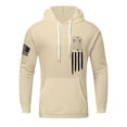 thumbnail image 2 of 250 Anniversary Usa Oversized Hoodie Men Regular Fit Patriotic Winter Men's Fashion Hoodies & Sweatshirts Long Sleeve Drawstring Hood with Pockets Khaki 4XL, 2 of 4