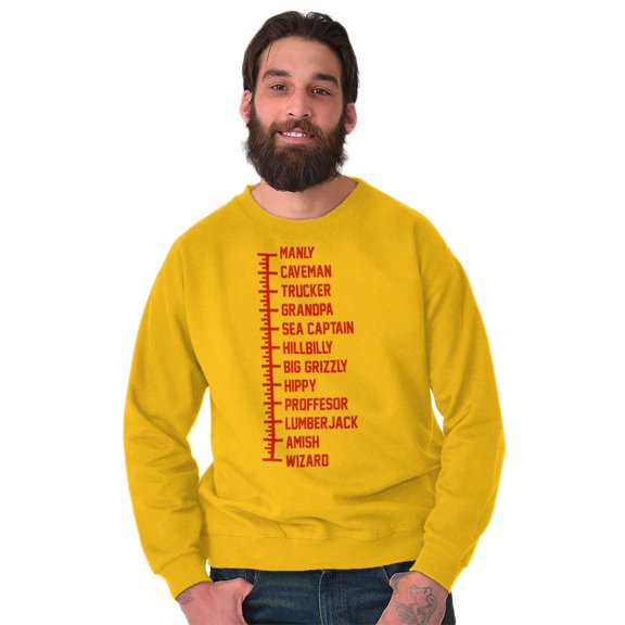 Beard Measure Manly Bearded Hipster Men's Crewneck Sweatshirt Brisco Brands 2X
