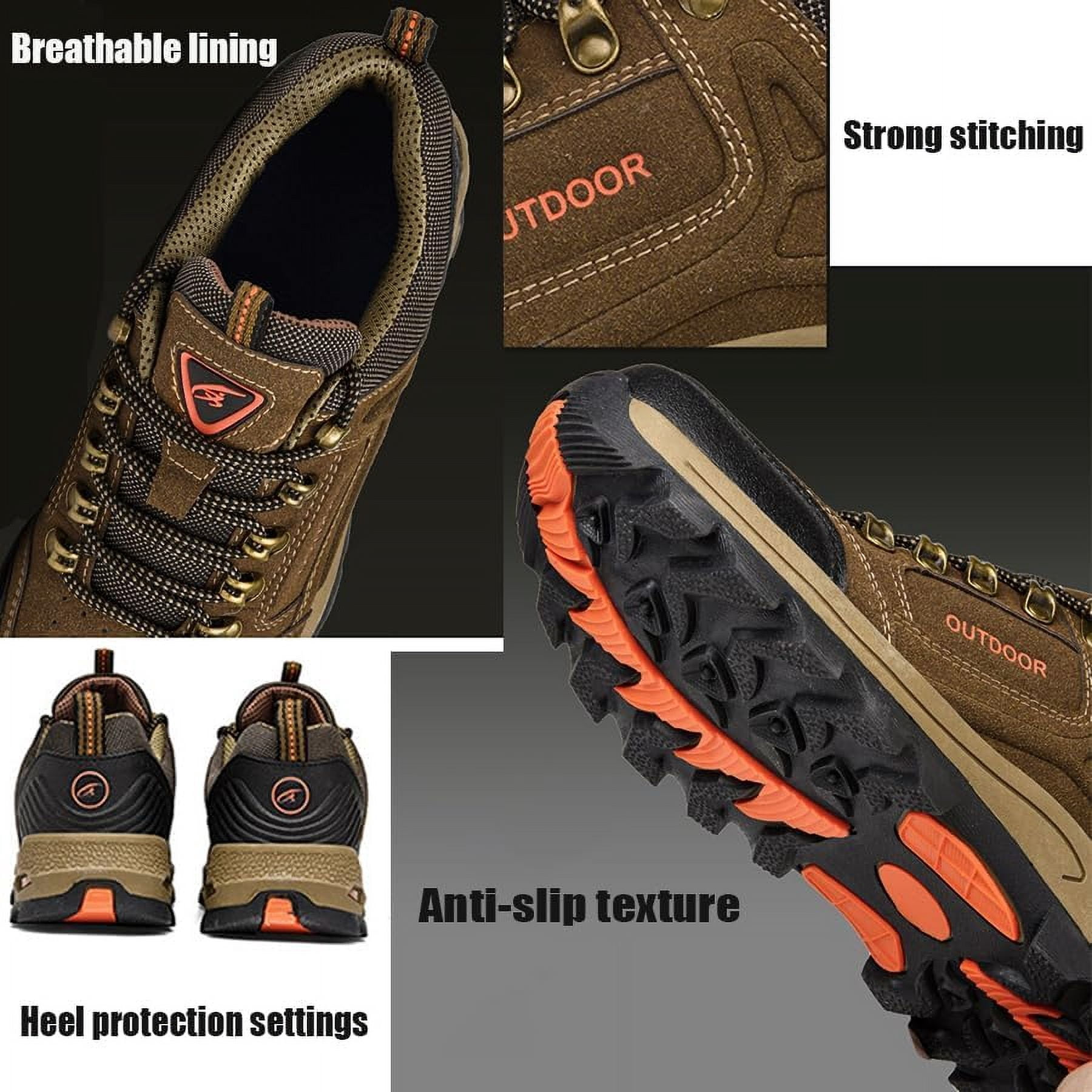 Men's Outdoor Waterproof Hiking Shoes Lightweight Non-Slip Trailing Trekking Sneakers for All Season Camping Walking Work Climbing Shoe