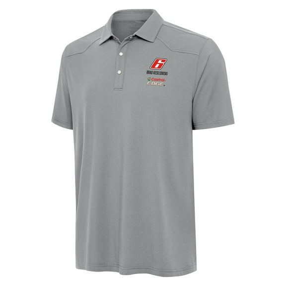 Men's Antigua Gray Brad Keselowski Western Polo