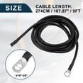 thumbnail image 3 of Car Marine Battery Inverter Cable 5/16"-3/8" 9ft Battery Copper Wire Black, 3 of 7