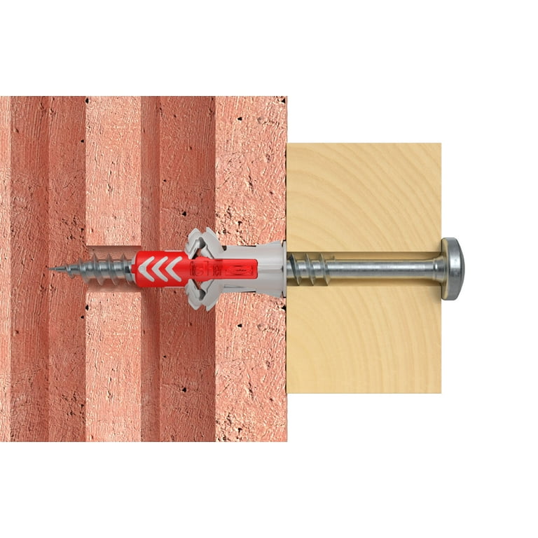 fischer DuoPower 3/16 x 1, Powerful Universal Plug with Intelligent  2-Component Technology for fastenings in Concrete, Bricks, Gypsum  plasterboard