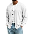 thumbnail image 2 of Dwellite Mens Cardigan Sweater Long Sleeve Button Down Sweaters Classic Fit Lightweight V Neck Cardigan White S, 2 of 6