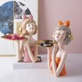 thumbnail image 3 of Bandeja de almacenamiento para , estatua de figurita, escritorio de sujeción moderno ligero, contenedor de artículos diversos para dulces, rosa3 Macarena Bandeja Estatuilla Estatua, 3 of 7