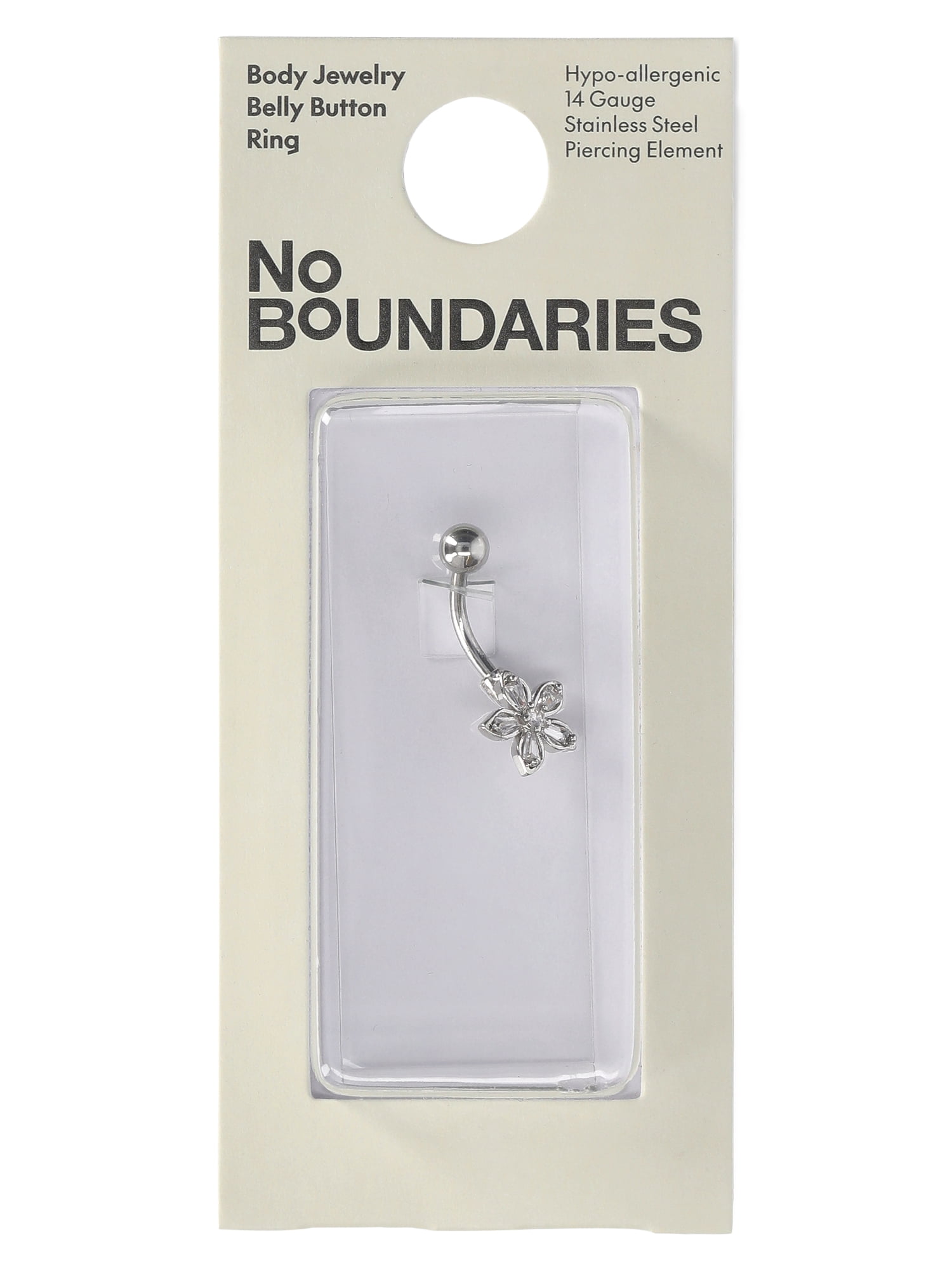 No Boundaries Women's Stainless Steel Flower Belly Ring
