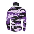 thumbnail image 4 of Domuza Mens Upf 50 Sun Protection Hoodie Shirts Long Sleeve Camouflage Color T-Shirts Summer 2026 Outdoor Running Hiking Rash Guard Top with Mask Light Purple L, 4 of 4
