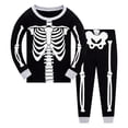 thumbnail image 4 of WAYUTE Halloween Toddler Kids Skeleton Pajama Set for Girls Long Sleeve Top and Pants Pjs Breathable Cozy Cute Loungewear Clothing Set Casual Outdoor,Black,Size 8-9 Y, 4 of 4