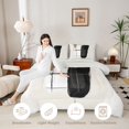 thumbnail image 4 of Manfei Mid Century Ombre Queen Comforter Set, Black Gold White Oil Painting Comforter Sets Queen, Black Reversible 3pcs, 1 Comforter and 2 Pillowcases, 4 of 6